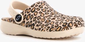 Scapino Kinder klompen met luipaardprint Bruin Clogs