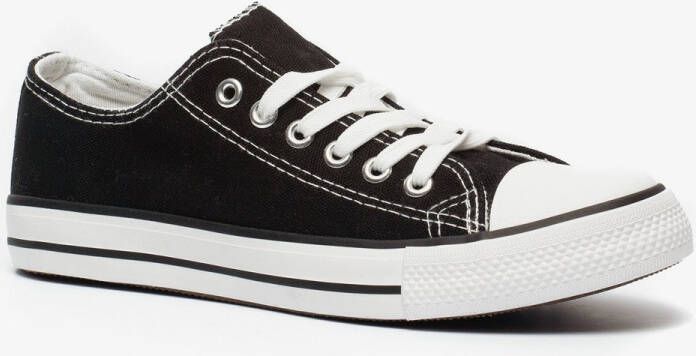 Scapino Lage canvas dames sneakers zwart