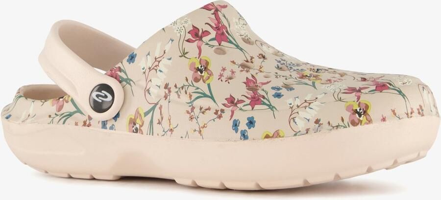 Scapino Dames klompen met bloemenprint beige Clogs