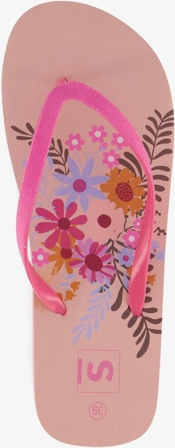 Scapino Dames teenslippers met bloemenprint roze