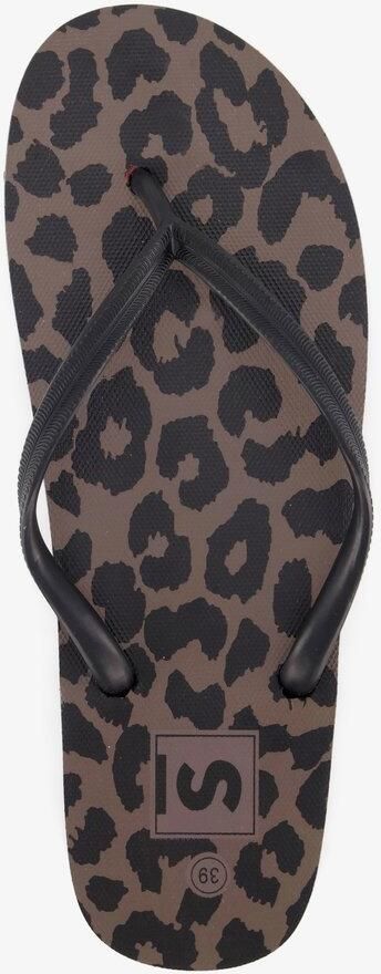 Scapino Dames teenslippers met panterprint bruin zwart