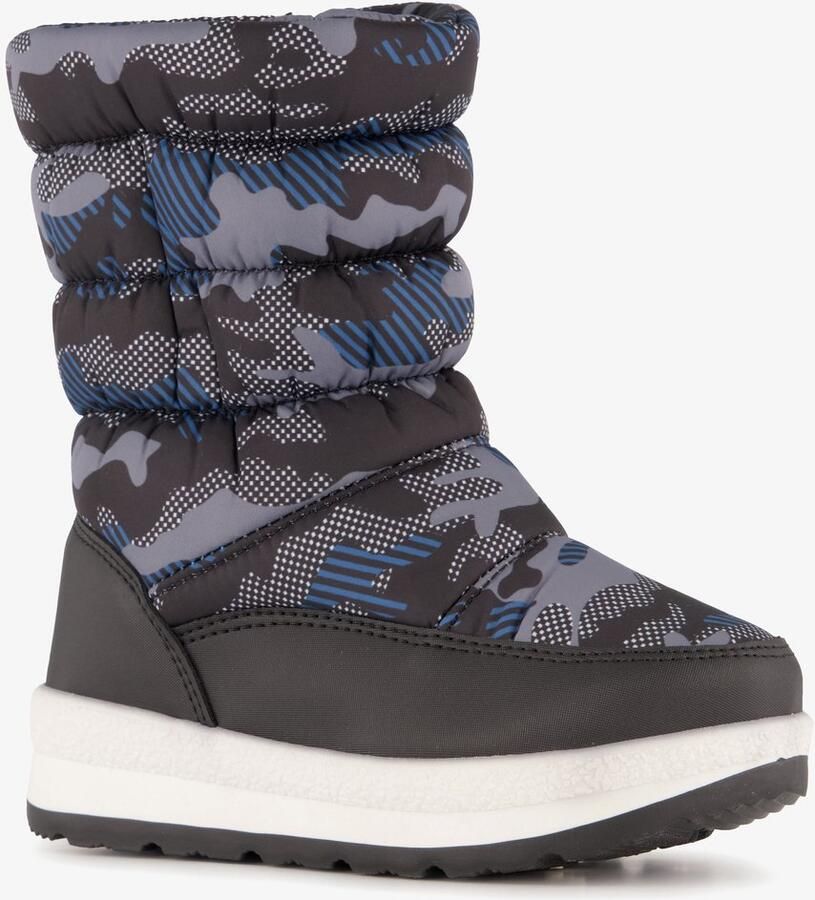 Scapino Gevoerde kinder snowboots zwart blauw Uitneembare zool Moonboots