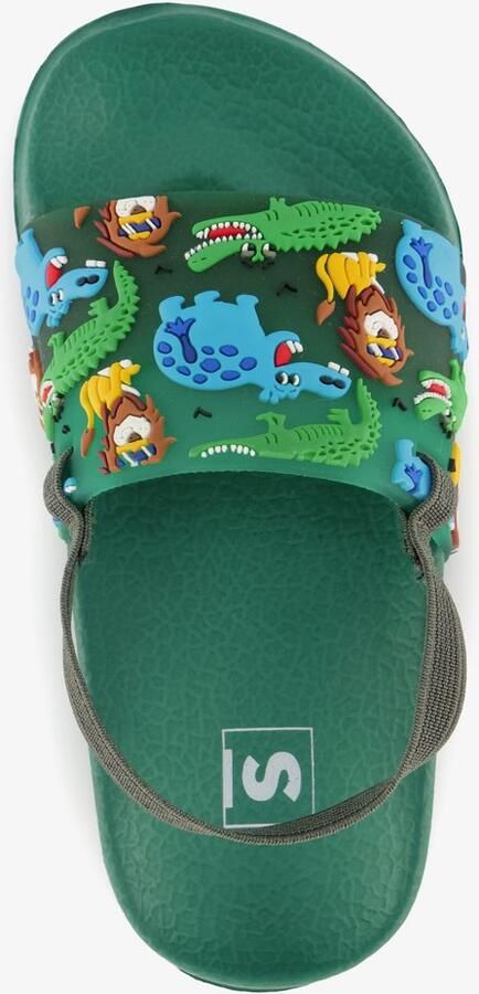 Scapino Groene jongens badslippers met jungle dieren