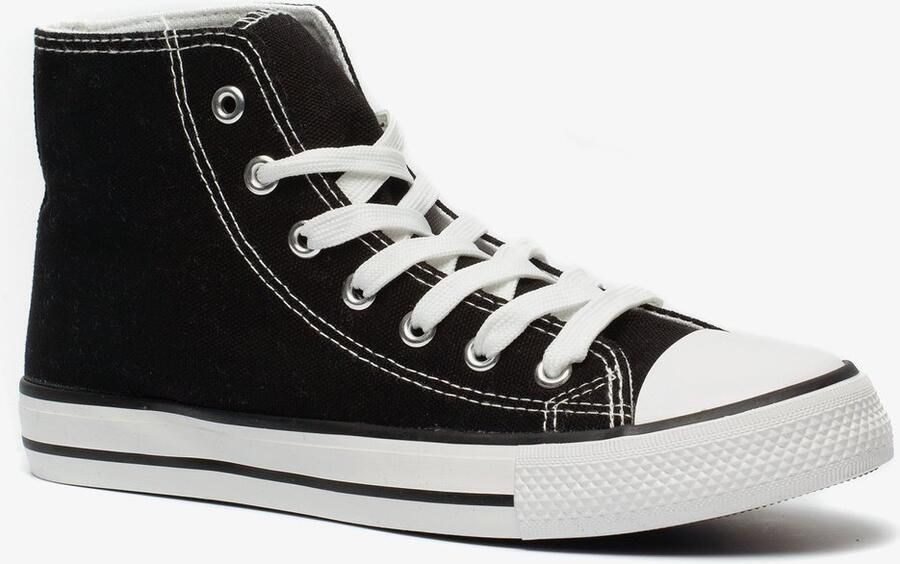 Scapino Hoge canvas dames sneakers zwart