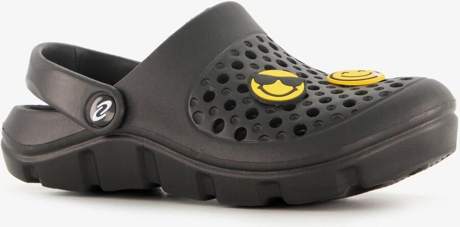 Scapino Jongens klompen met smileys zwart Clogs