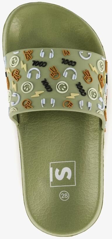 Scapino Kinder badslippers met game icoontjes groen
