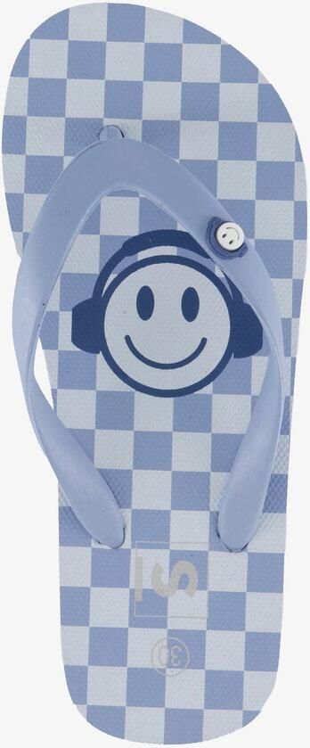Scapino Kinder teenslippers met smiley blauw