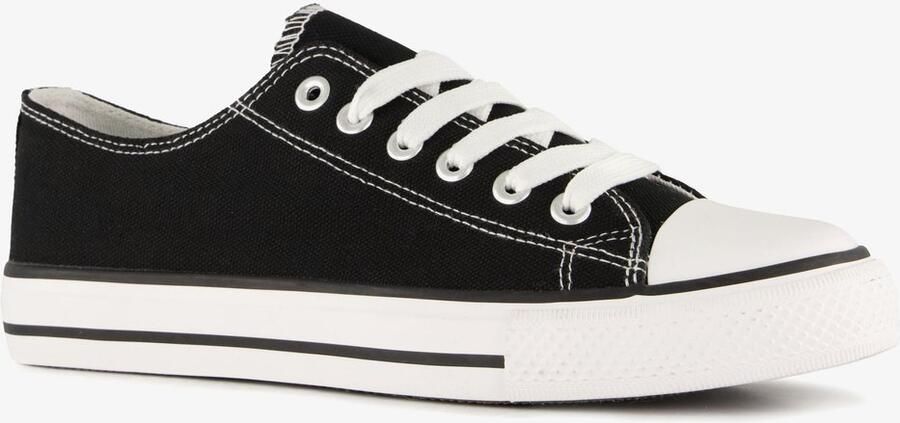 Scapino Lage canvas dames sneakers zwart wit