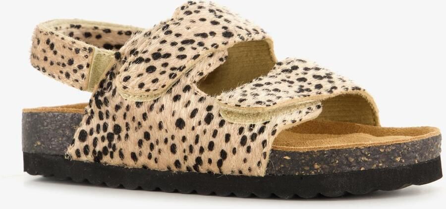 Scapino Meisjes bio sandalen met panterprint beige zwart