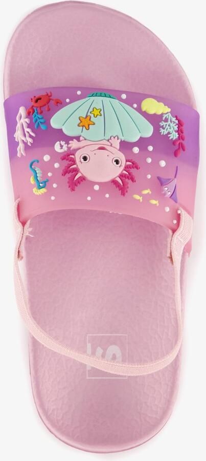 Scapino Roze meisjes badslippers met axolotl