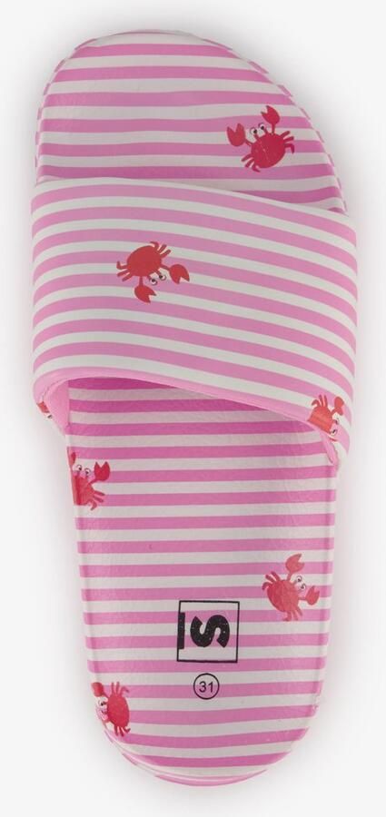 Scapino Roze meisjes badslippers met witte strepen