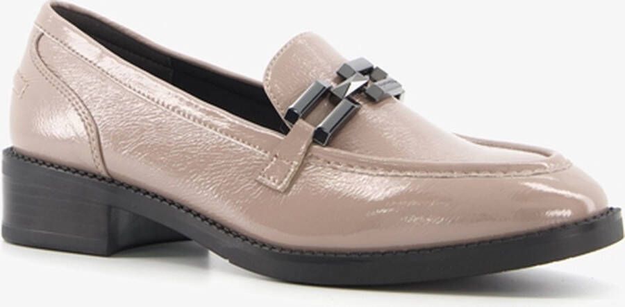 Scapino Tamaris dames lak loafers beige taupe