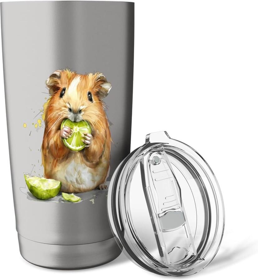 Schilderij met fruit voor dierenliefhebbers dubbele wand thermobeker