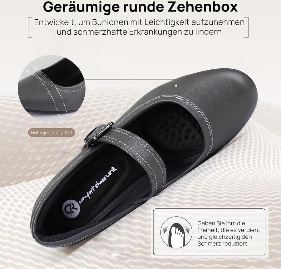 Schoenen met lage dikke hakken voor Hallux Valgus