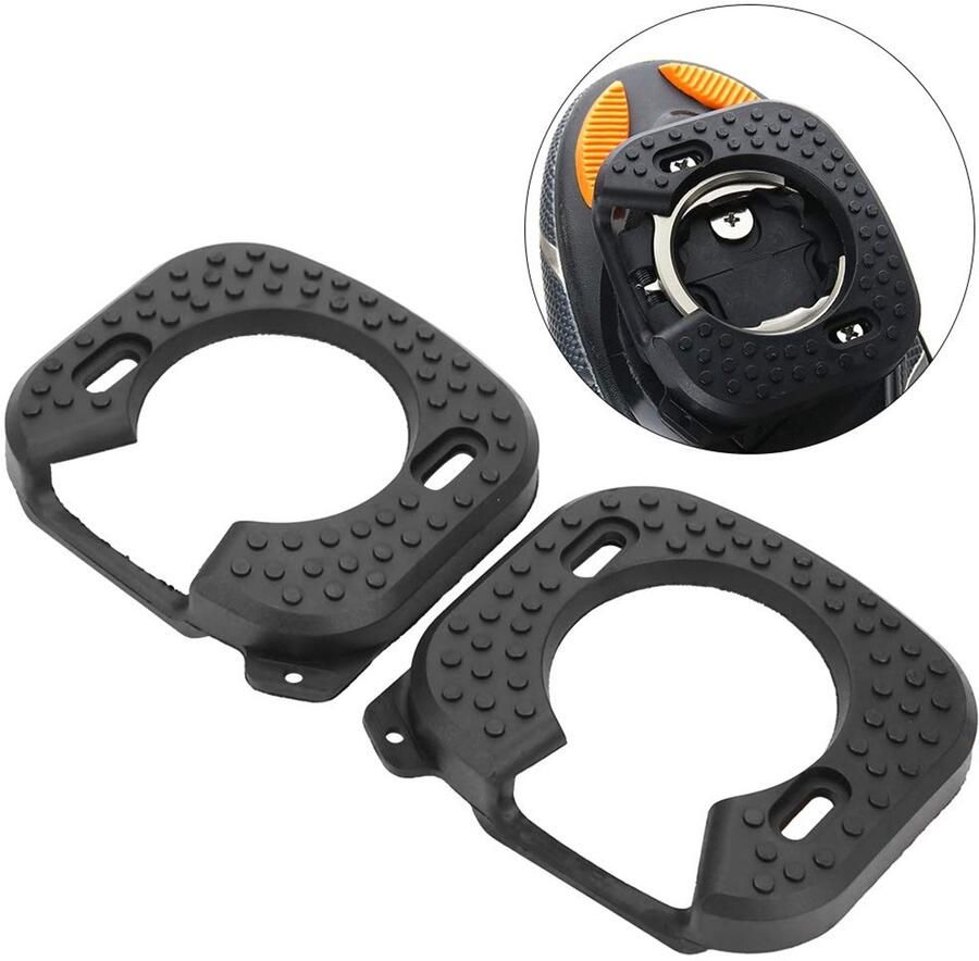 Schoenplaatjes met Rubber Bescherming Schoenplaatjes SPD Antiblocking Fietsschoenen Accessoire 2 Stuks Eenvoudig te Installeren Fietsplaatjes