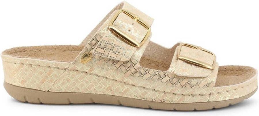Scholl Sliders Aberdeen-F29302 Geel Dames