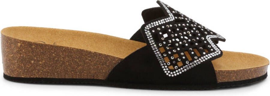 Scholl Sliders- Camilla-F27824 Zwart Dames