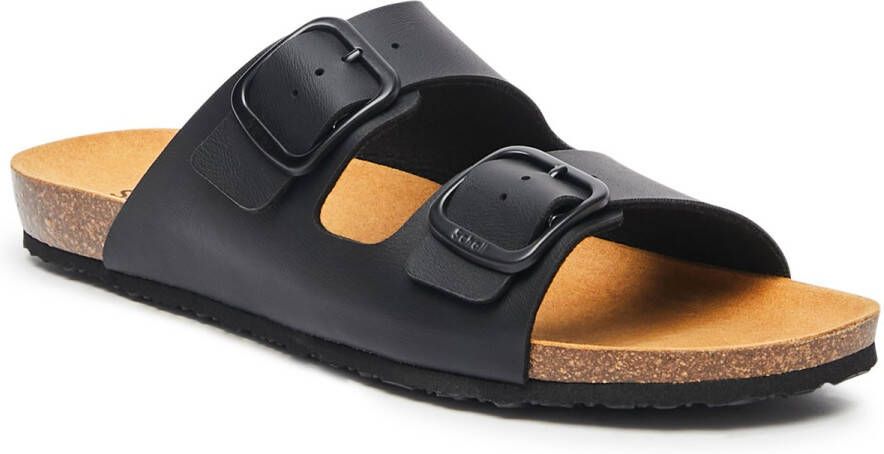 Scholl Didier 2 straps Synth Black Heren Sandalen Zwart