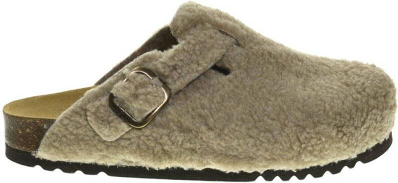 Scholl FAE NEW Synthetic shearling Womens Taupe FALSO Clogs Taupe - Foto 2