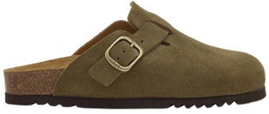 Scholl Fae Suede Khaki Instappers Dames
