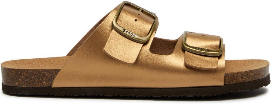Scholl Jackie 2 straps Synthetic laminated leather Bronze Dames Sandalen Brons