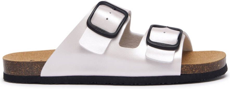 Scholl Jackie 2 straps Synthetic laminated leather Silver Dames Sandalen Zilver