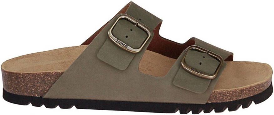 Scholl Josephine Nubuck Khaki Sandalen Dames