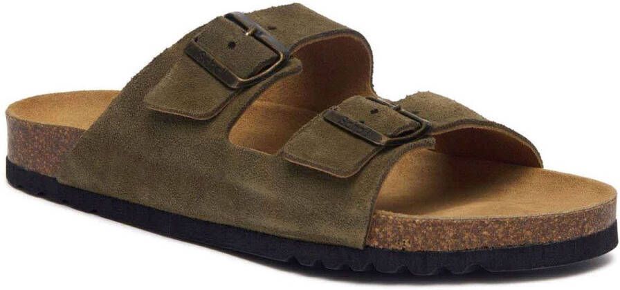 Scholl Sandalen Julien 2 Riemen Suede Heren Khaki - Foto 2