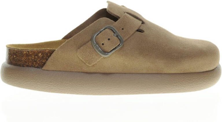 Scholl FAE CHUNKY SueQ DARK BEIGE Dames Sandalen Donkerbeige