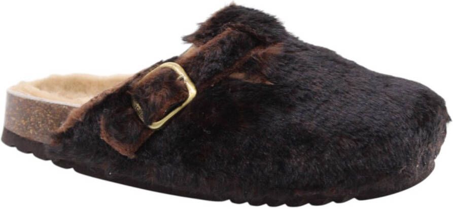 Scholl Klomp Women Fae New F Synthetic Fur Chocolate