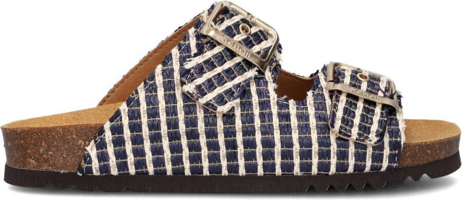 Scholl Noelle Raffia Slippers Dames Blauw