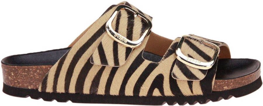 SCHOLL Slippers Dames Noelle Print Led Maat: 37 Materiaal: Ponyhair Kleur: Beige - Foto 2