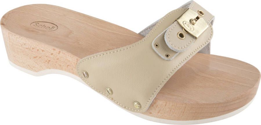Scholl PESCURA HEEL ORIGINAL Bycast Womens Sand FALSO Mules Sand