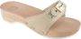 Scholl PESCURA HEEL ORIGINAL Bycast Womens Sand FALSO Mules Sand - Thumbnail 1