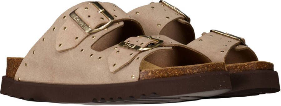 Scholl Footwear Slipper Scholl Women Beatriz Suede Dark Beige Gold