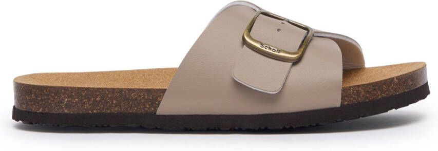 Scholl Jackie 1 strap Synthetic leather Dark Beige Dames Sandalen Donkerbeige