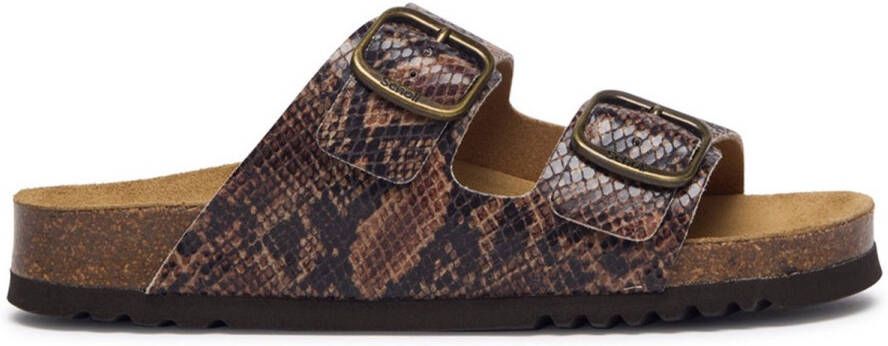 Scholl Sandalen Josephine 2 Riemen Synthetische python Vrouwen Bruin