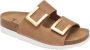 Scholl Sandalen Monterey 2 Riemen Geolied Leer Vrouwen Cognac - Thumbnail 2