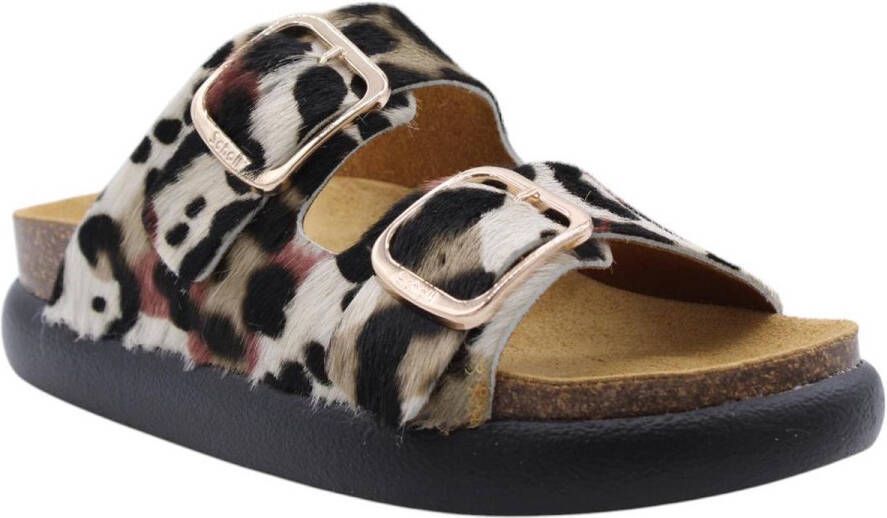 Scholl Sandalen Noelle Chunky Pony Leer Vrouwen Wit multi