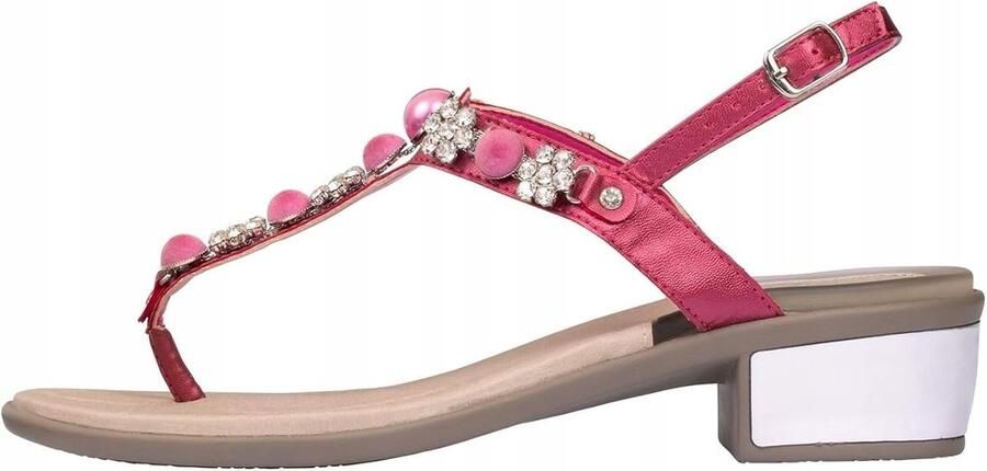 Scholl Dames Sandaal Japanse Stijl Roze Versierd