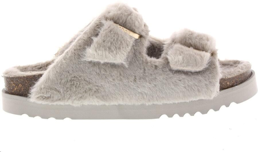 Scholl Dames Slippers Belle Synthetic Fur Taupe - Foto 2