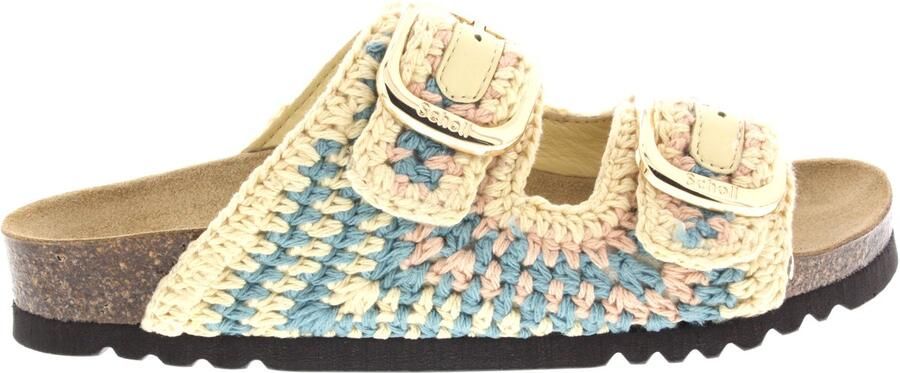 Scholl Slipper Women Noelle Crochet Lt Yellow Petrol Nude - Foto 2