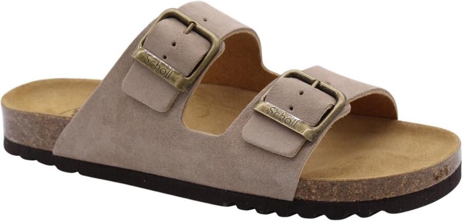 Scholl Dark Beige Suede Herenslippers