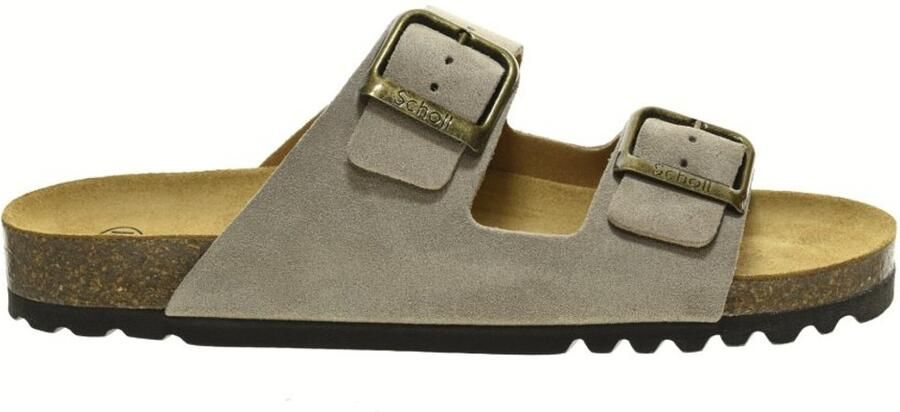 Scholl Dark Beige Suede Herenslippers
