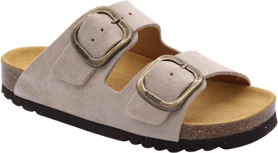 Scholl Donker Beige Tweeband Slippers Noelle