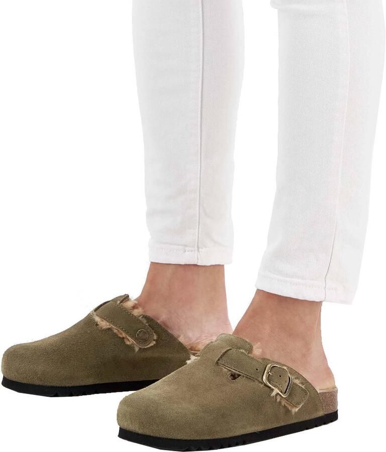 Scholl Sandalen Footwear Pantoffels Khaki Fae New F Sue in groen