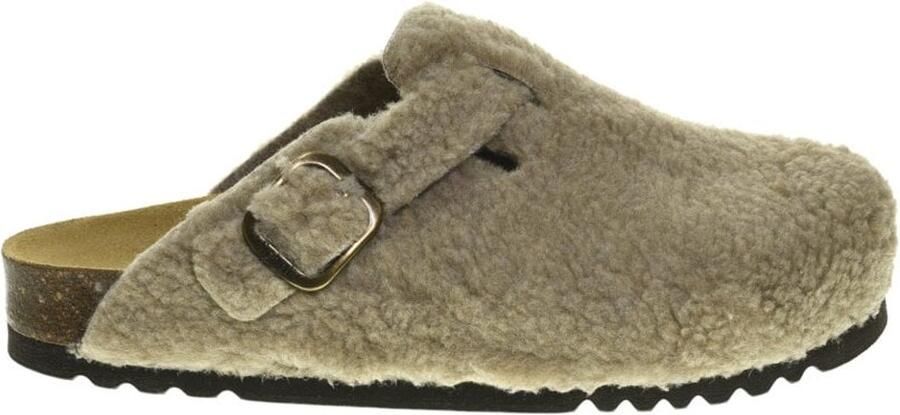 Scholl FAE NEW Synthetic shearling Womens Taupe FALSO Clogs Taupe