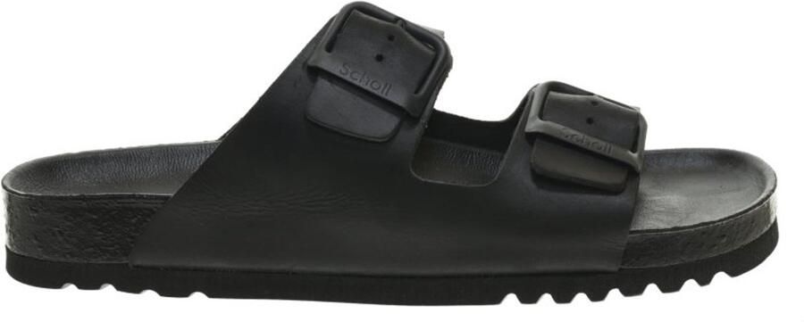 Scholl Full Black Leather Slipper Jullien