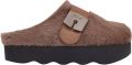 Scholl GRETA E Synthetic fur Womens Brown FALSO Clogs Brown - Bruin