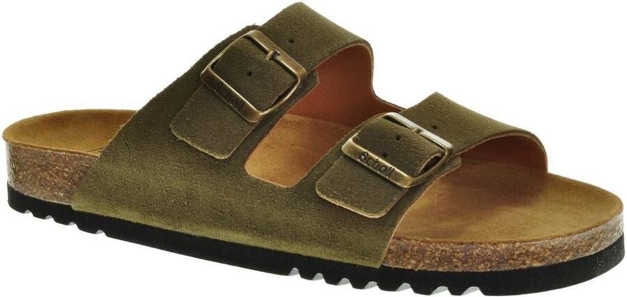 Scholl Sandalen Julien 2 Riemen Suede Heren Khaki - Foto 3